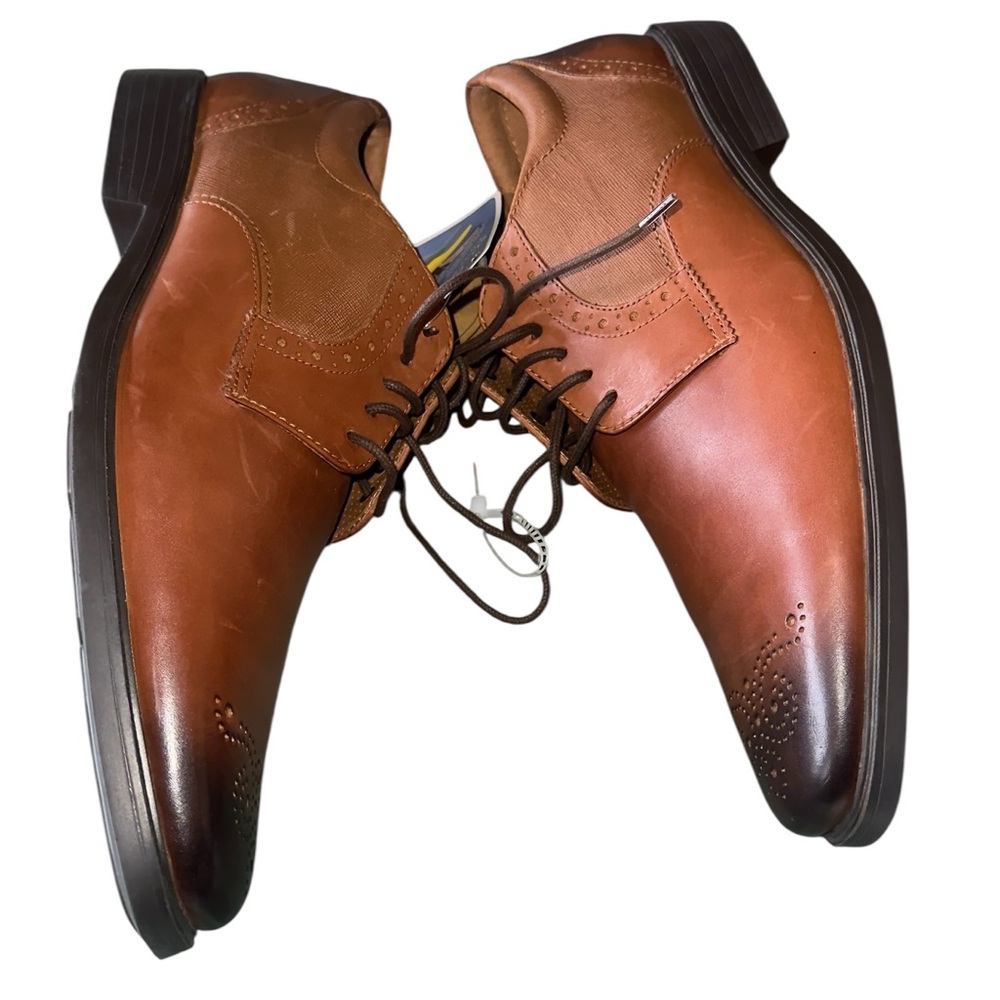 NWT Clarks Men's Collection Clarkslite Tie Slip On Dress Shoes Brown SZ-14M - Picture 12 of 12